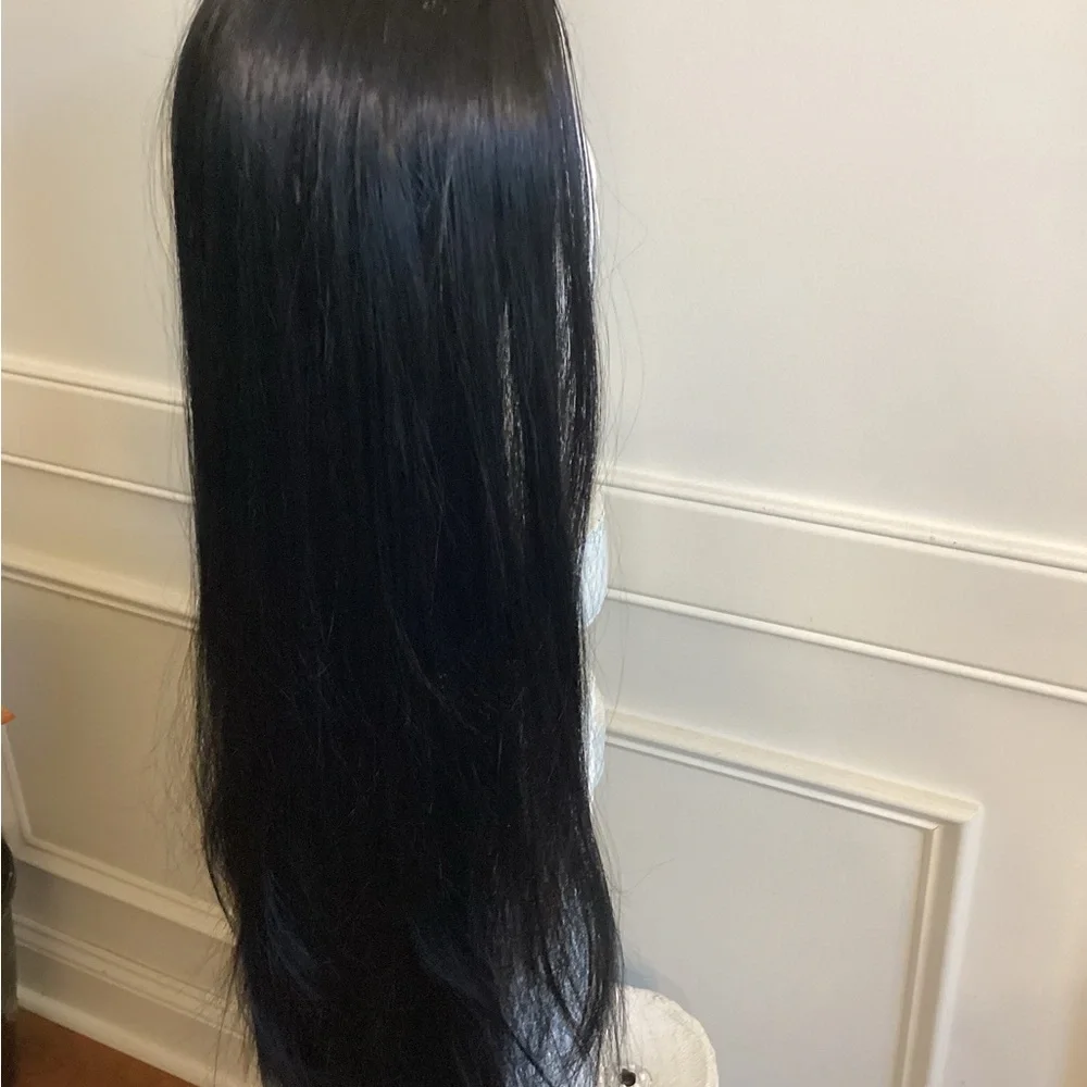 Synthetic Sleek Black Hair Wig ( Length ~ 32 - 34 Inches)